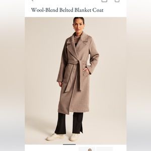 Wool Blended Belted Blanket Coat
